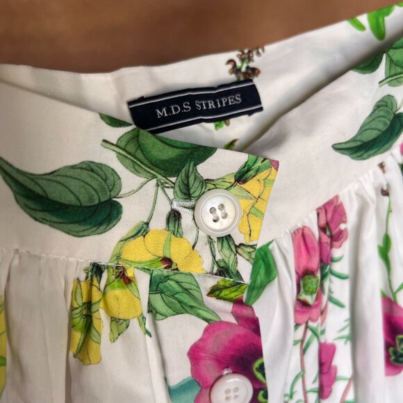 M.D.S. Stripes Floral Print Midi Length Skirt - Picture 9 of 11